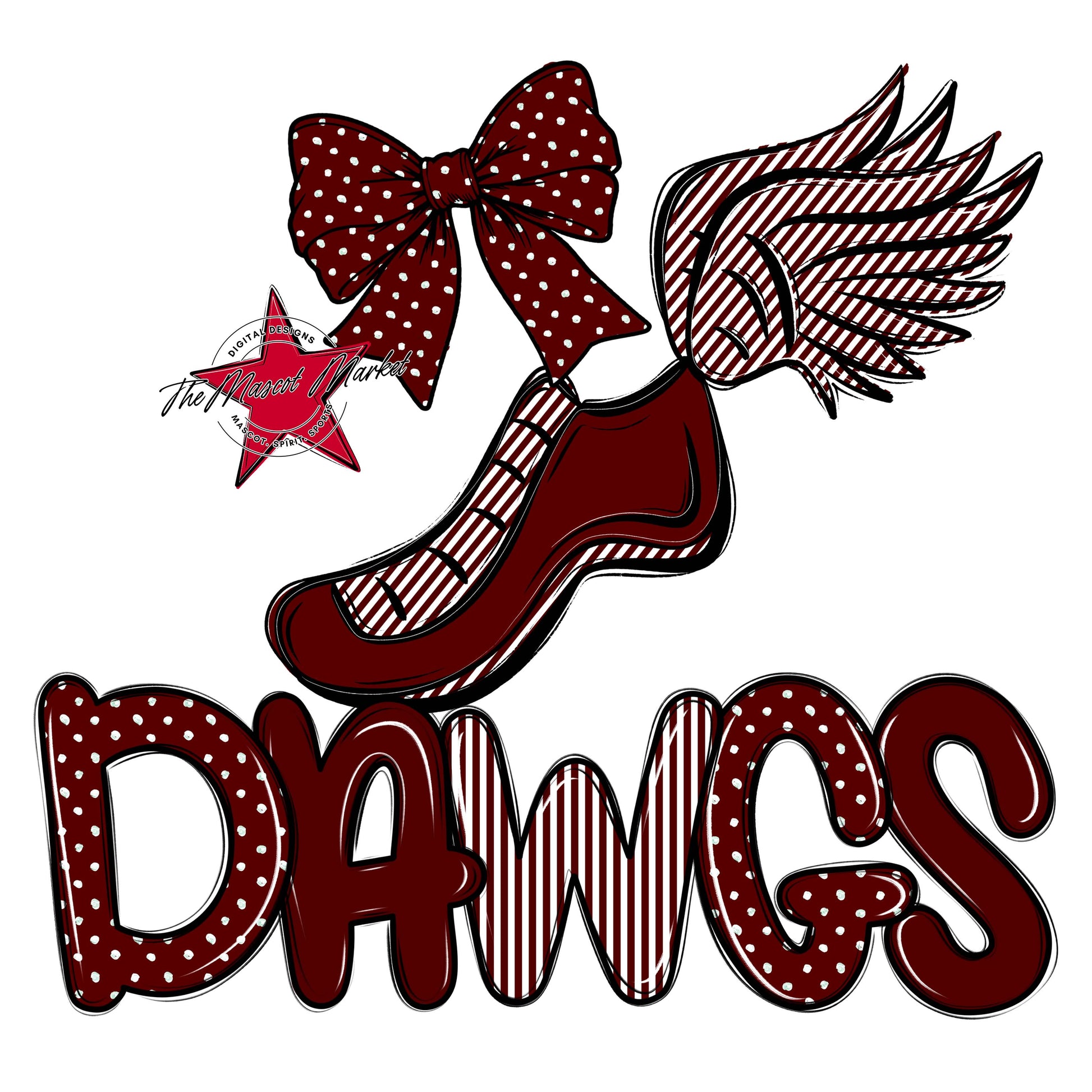Dawgs Track Spirit Design-Maroon