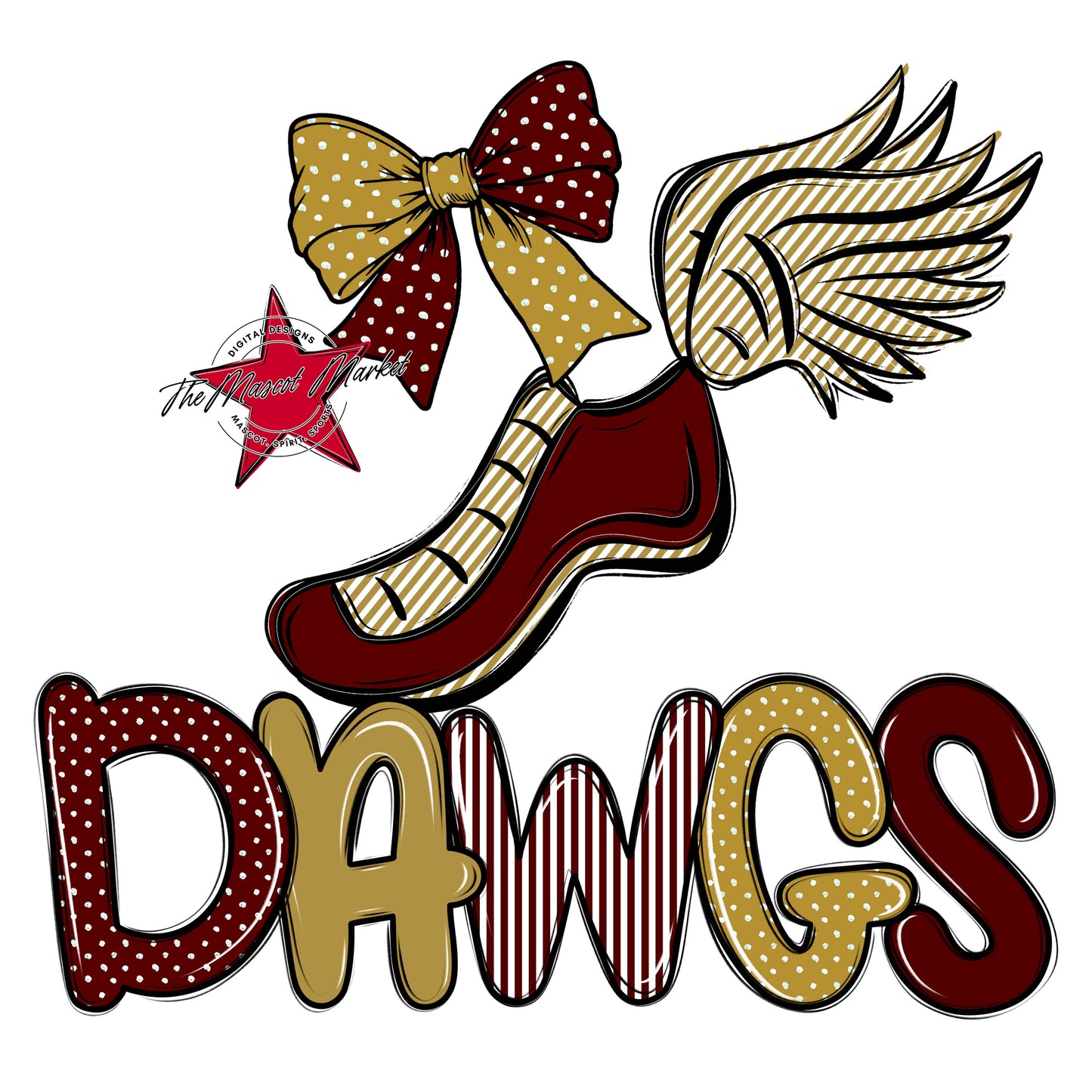 Dawgs Track Spirit Design-Maroon & Gold
