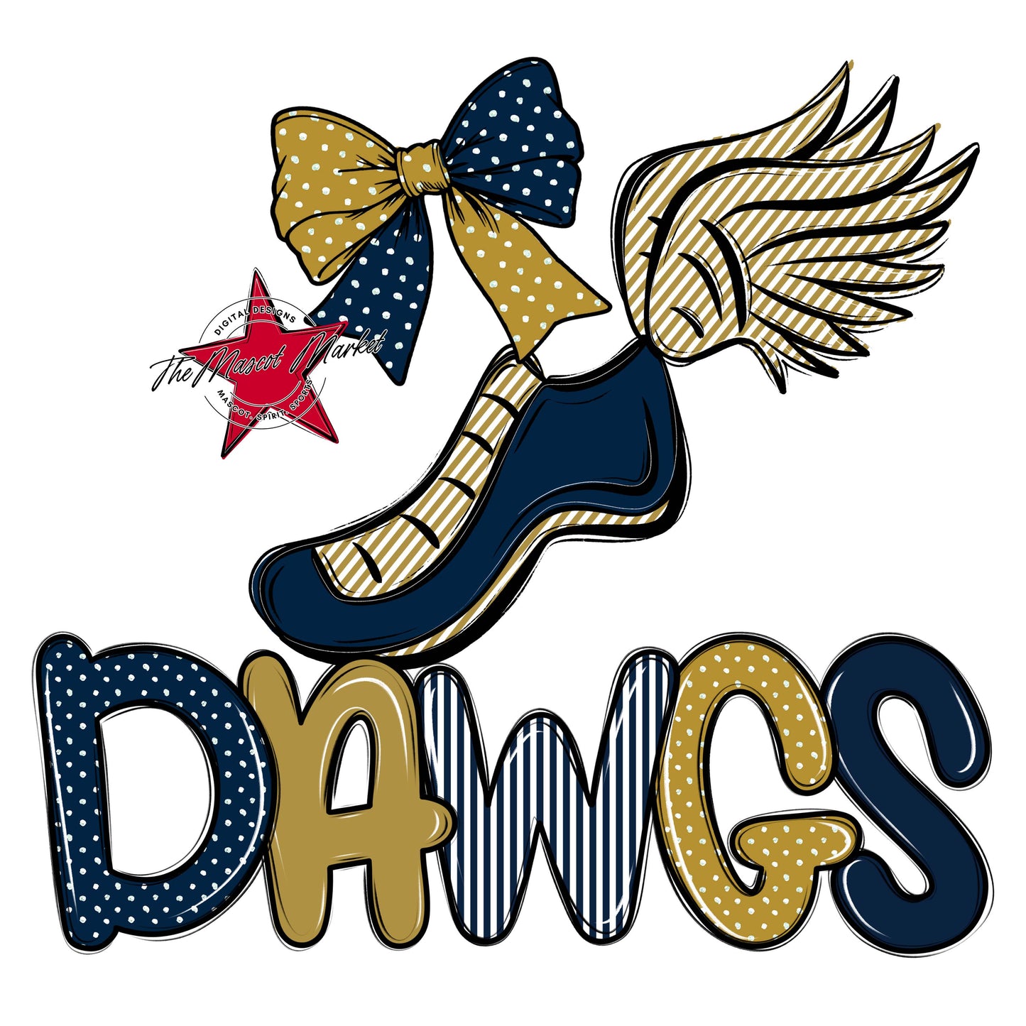 Dawgs Track Spirit Design-Navy & Gold