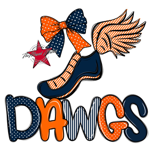 Dawgs Track Spirit Design-Navy & Orange