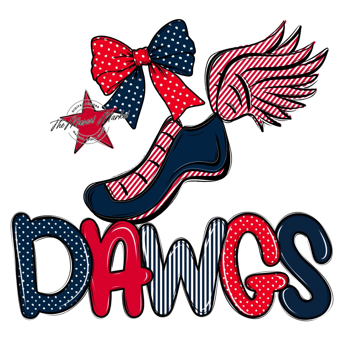 Dawgs Track Spirit Design-Navy & Red