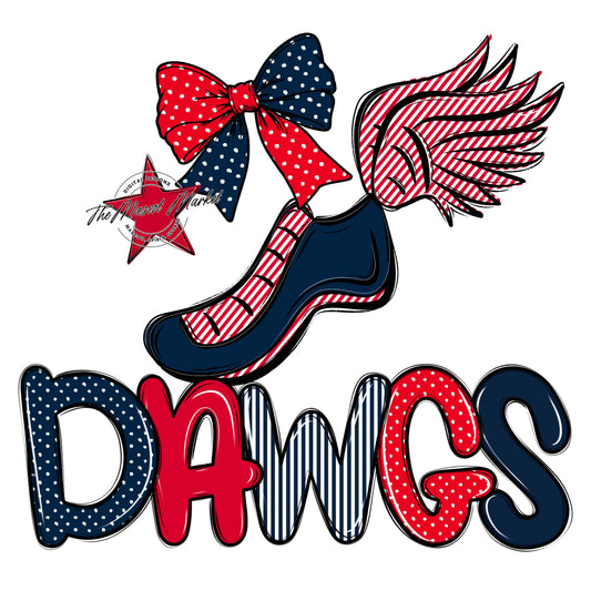 Dawgs Track Spirit Design-Navy & Red