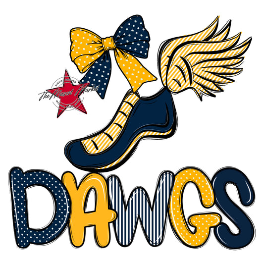Dawgs Track Spirit Design-Navy & Yellow