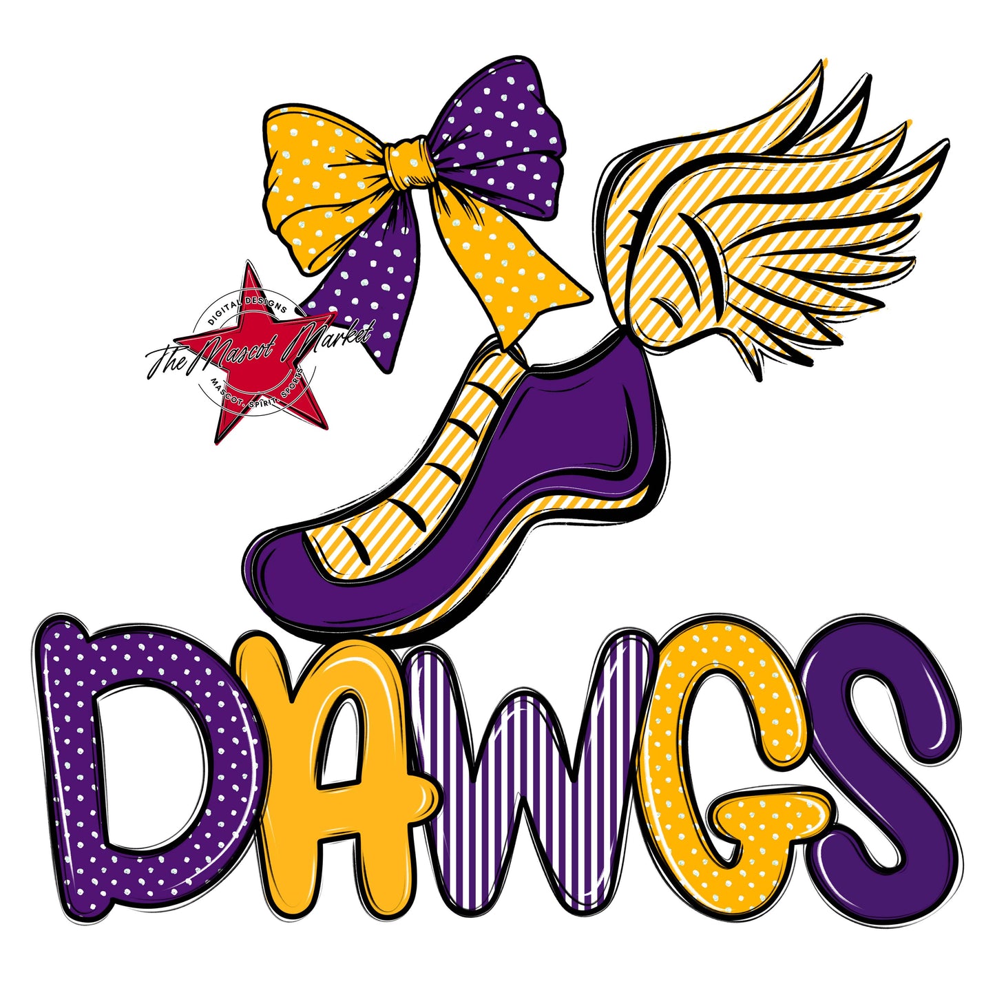Dawgs Track Spirit Design-Purple & Yellow