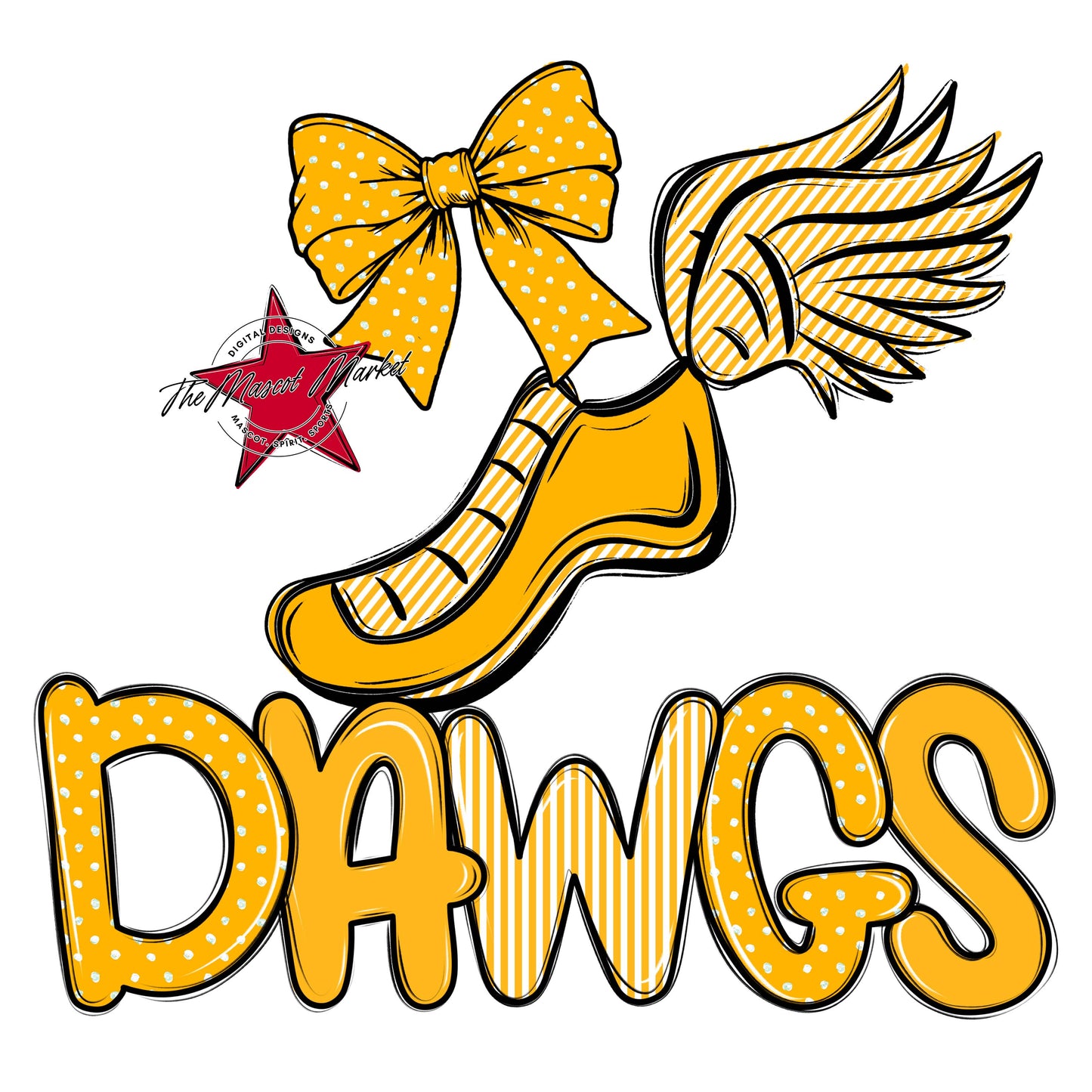 Dawgs Track Spirit Design-Yellow