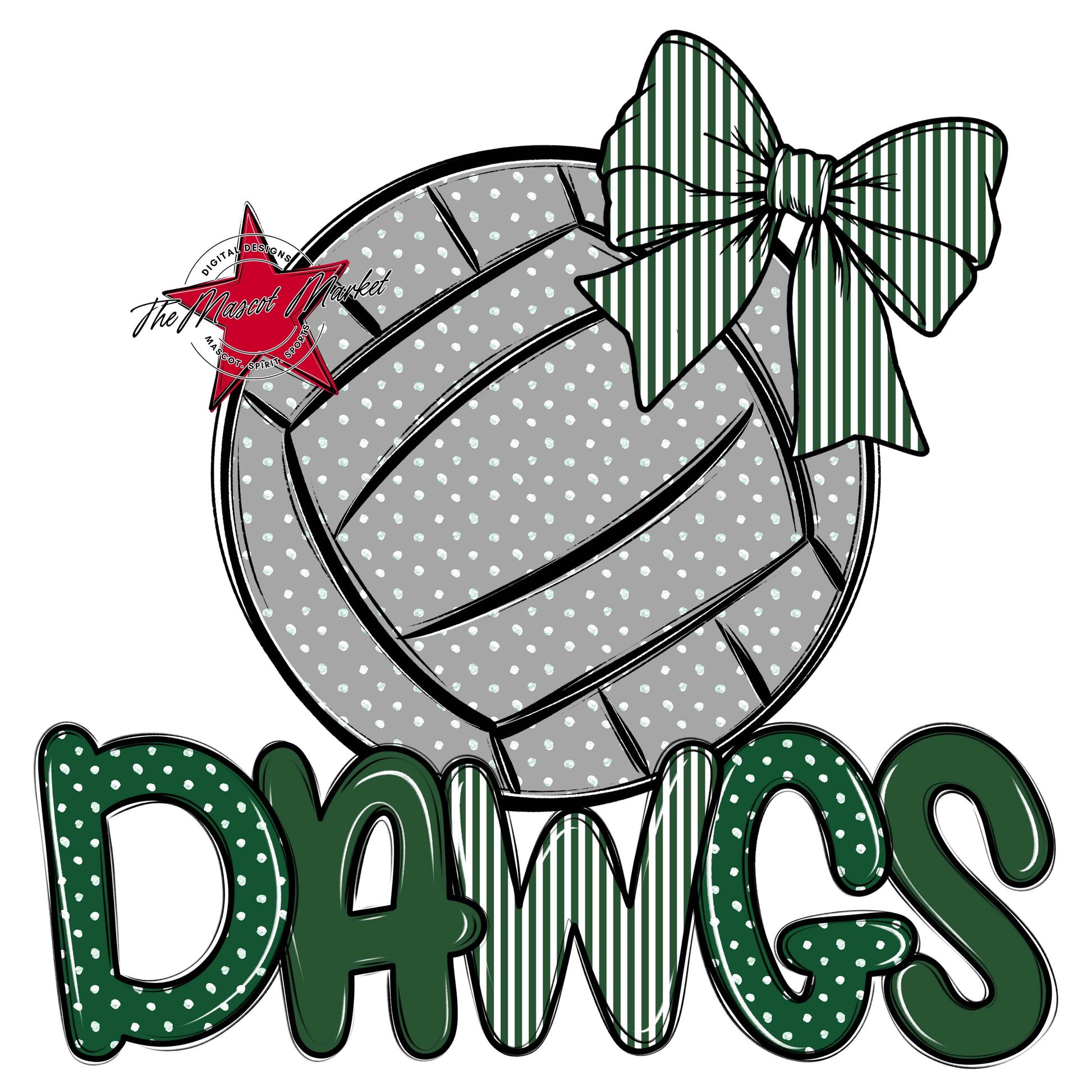 Dawgs Volleyball Spirit Design-Green
