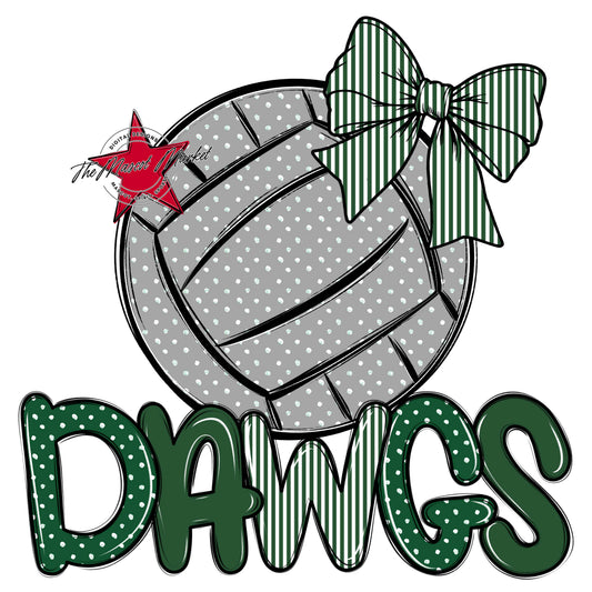 Dawgs Volleyball Spirit Design-Green