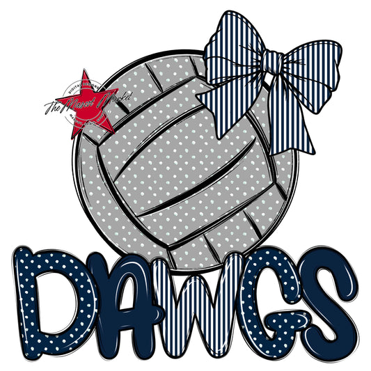Dawgs Volleyball Spirit Design-Navy