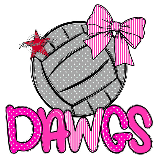 Dawgs Volleyball Spirit Design-Pink