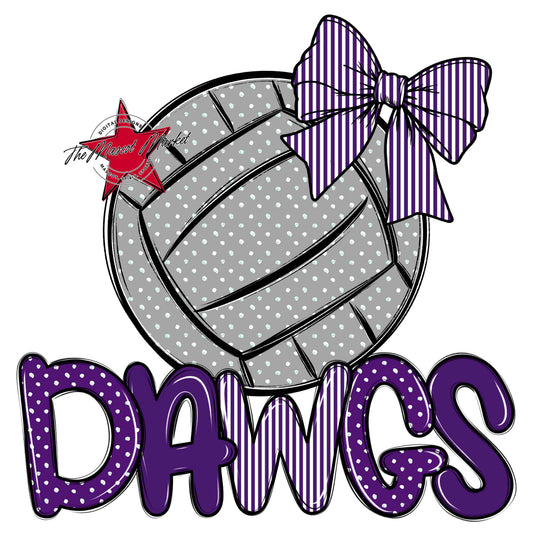 Dawgs Volleyball Spirit Design-Purple