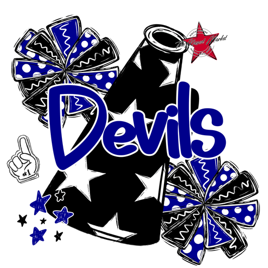 Devils Alpha Megaphone Design-Blue