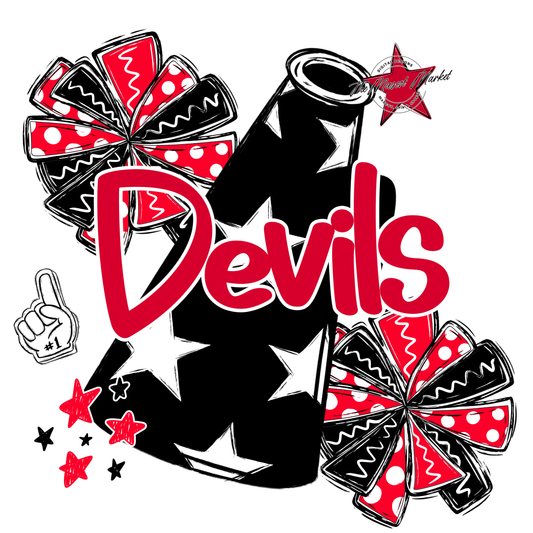 Devils Alpha Megaphone Design-Red