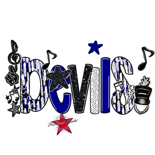 Devils Band Scrape-Blue