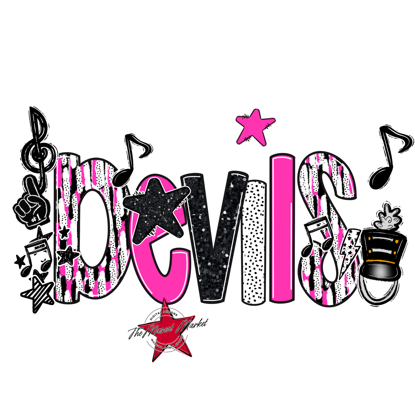 Devils Band Scrape-Pink