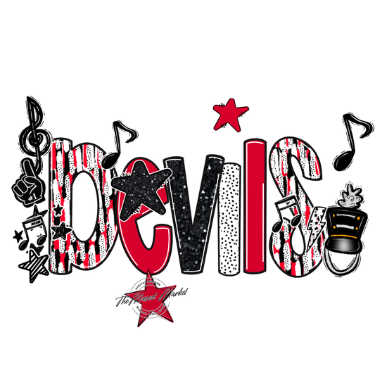 Devils Band Scrape-Red