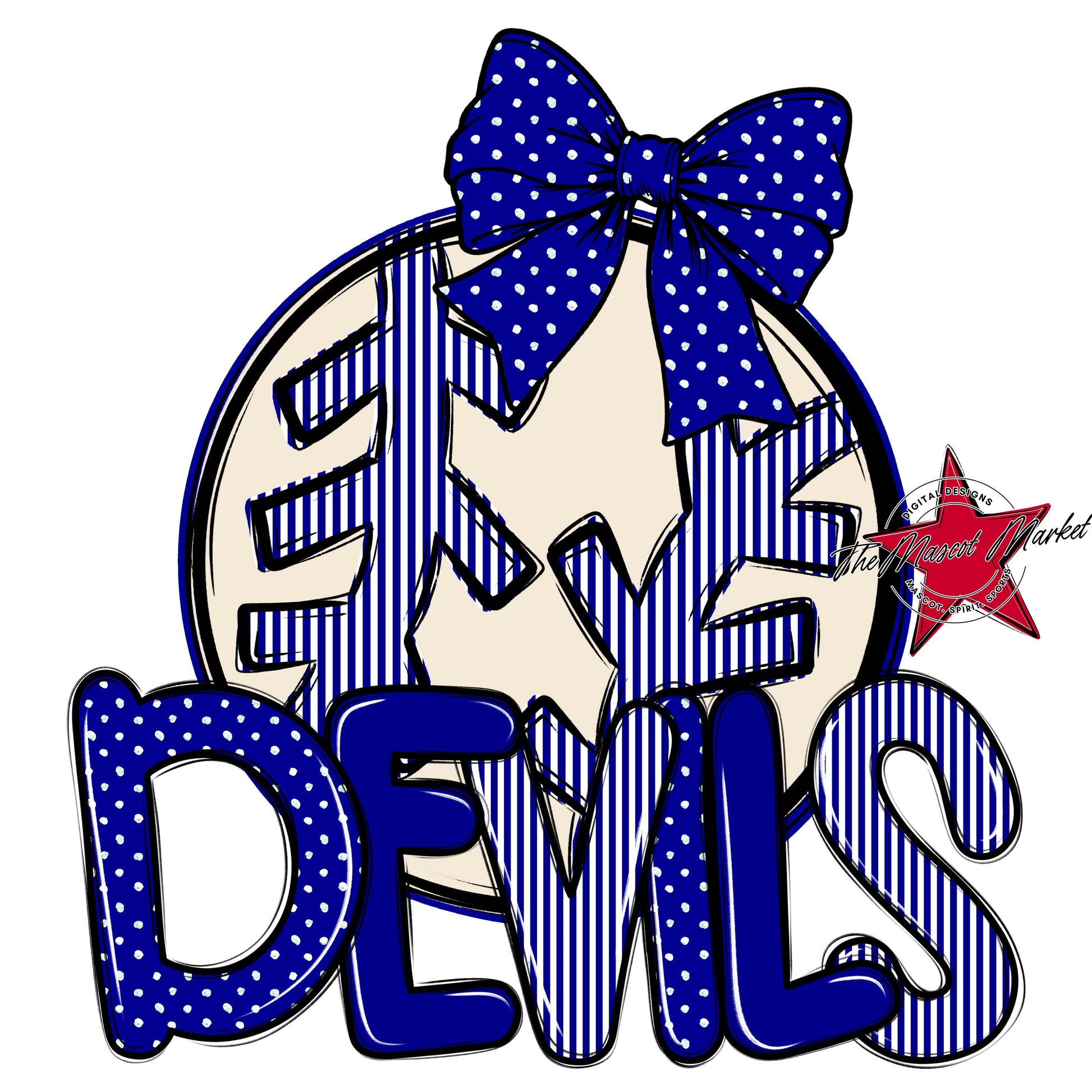Devils Baseball-Softball Spirit Design-Blue