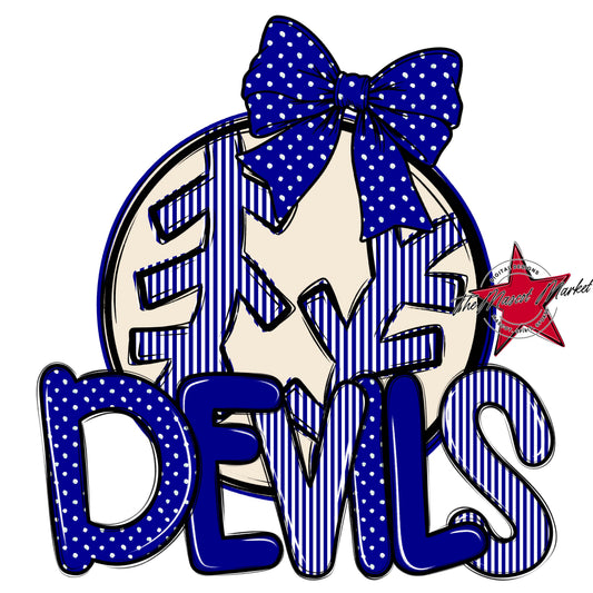 Devils Baseball-Softball Spirit Design-Blue