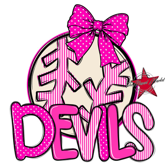 Devils Baseball-Softball Spirit Design-Pink