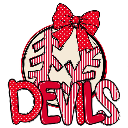 Devils Baseball-Softball Spirit Design-Red