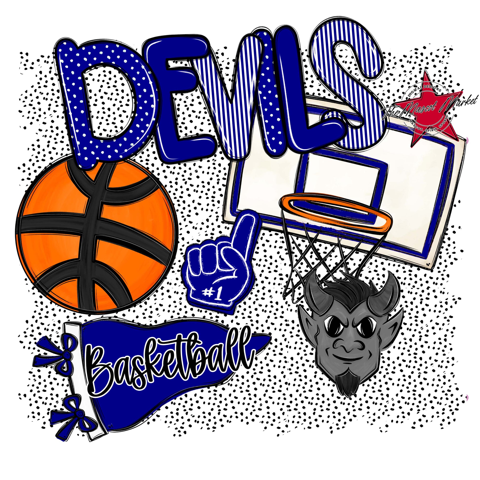 Devils Basketball Spirit-Blue