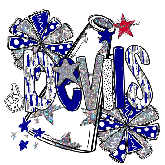 Devils Cheer Megaphone Scrape-Blue