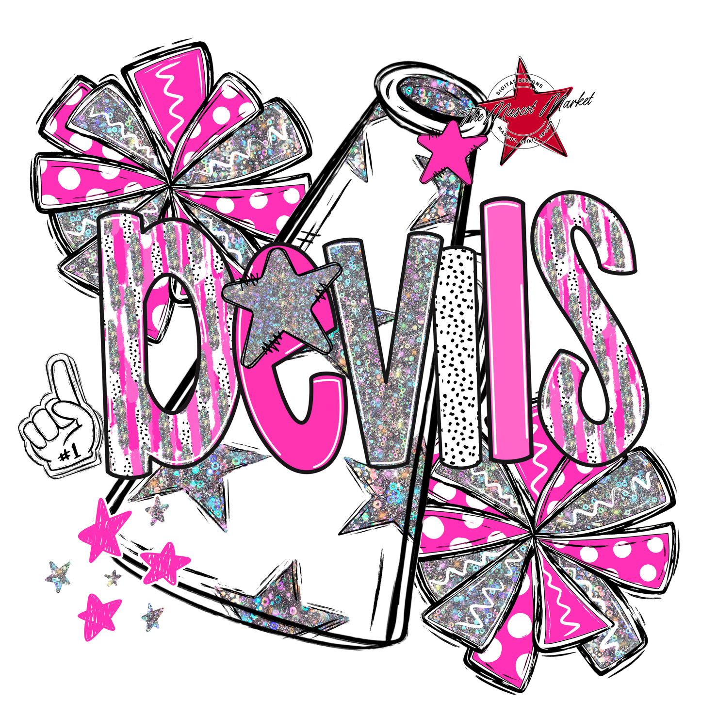 Devils Cheer Megaphone Scrape-Pink