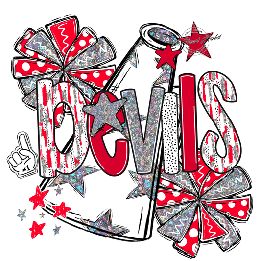 Devils Cheer Megaphone Scrape-Red