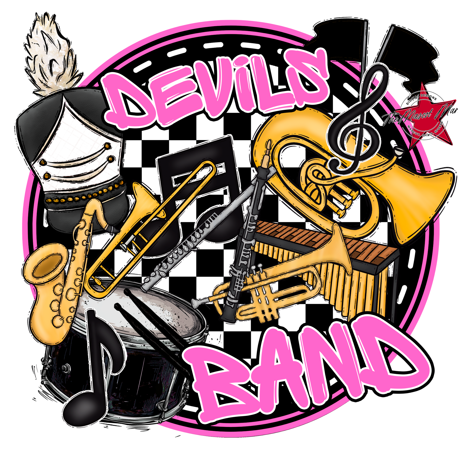 Devils Circle Band Design-Baby Pink
