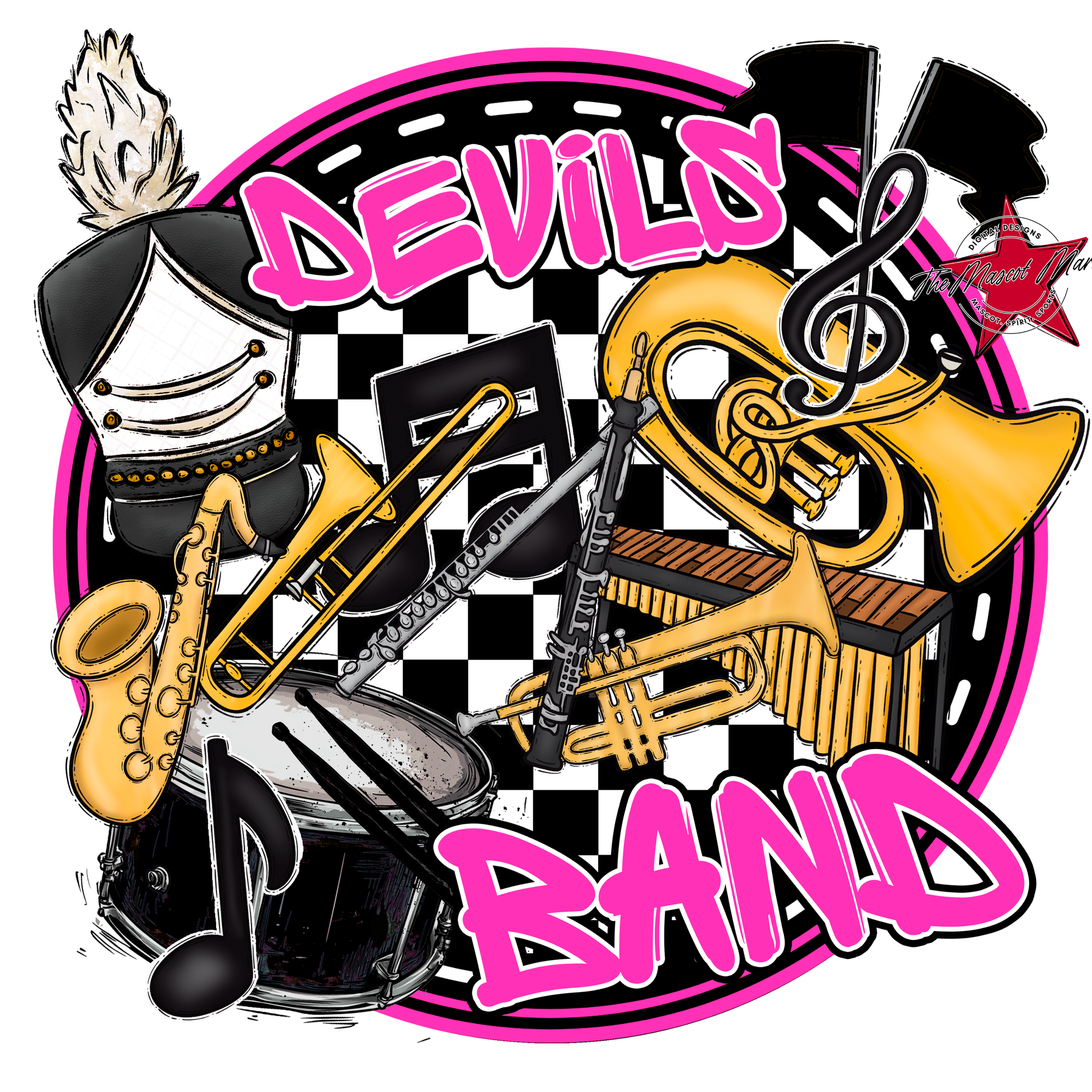 Devils Circle Band Design-Pink