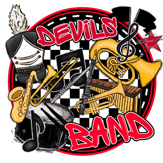Devils Circle Band Design-Red