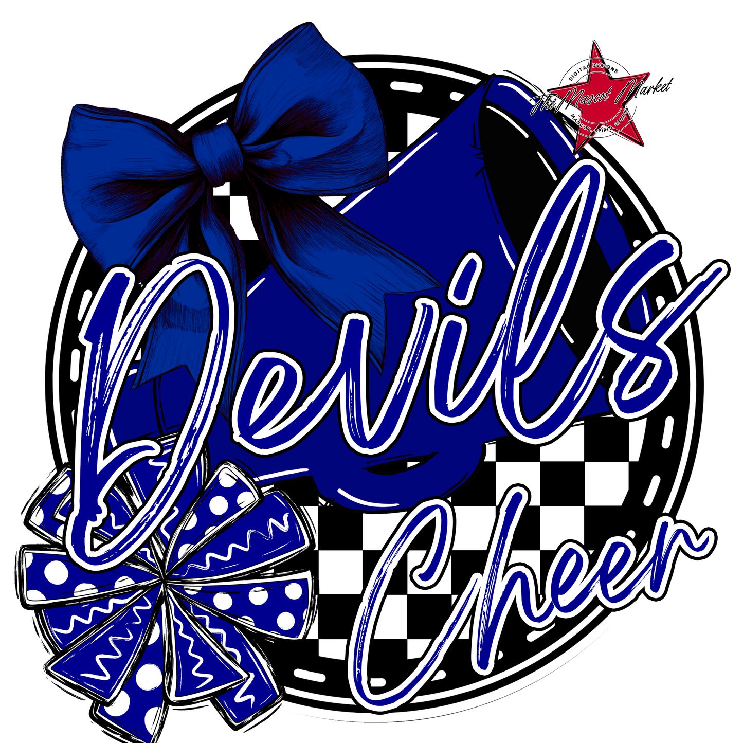 Devils Circle Cheer Design-Blue