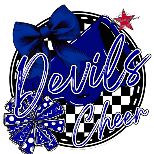 Devils Circle Cheer Design-Blue
