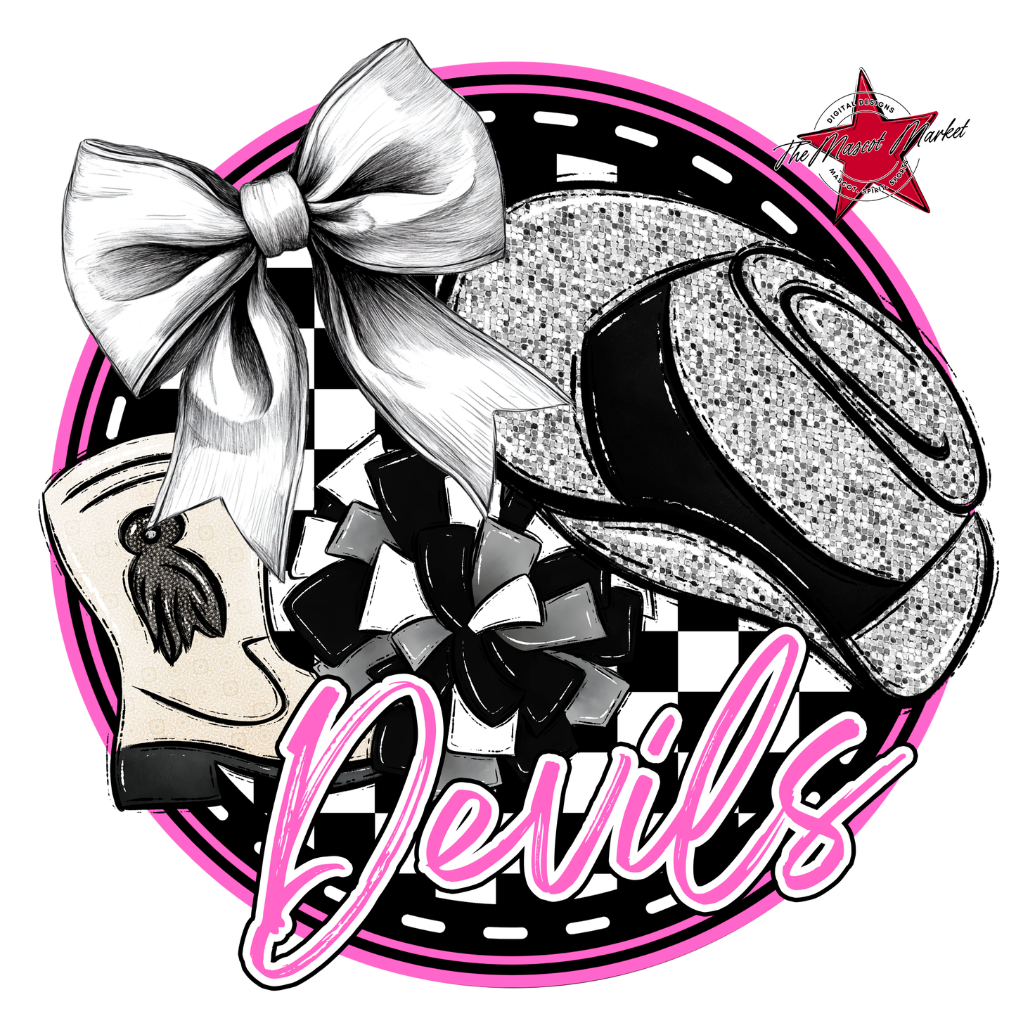 Devils Circle Drillteam Design-Baby Pink