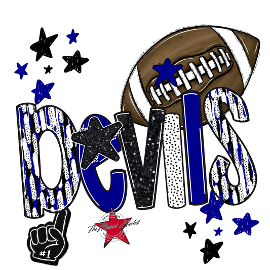 Devils Football Scrape-Blue