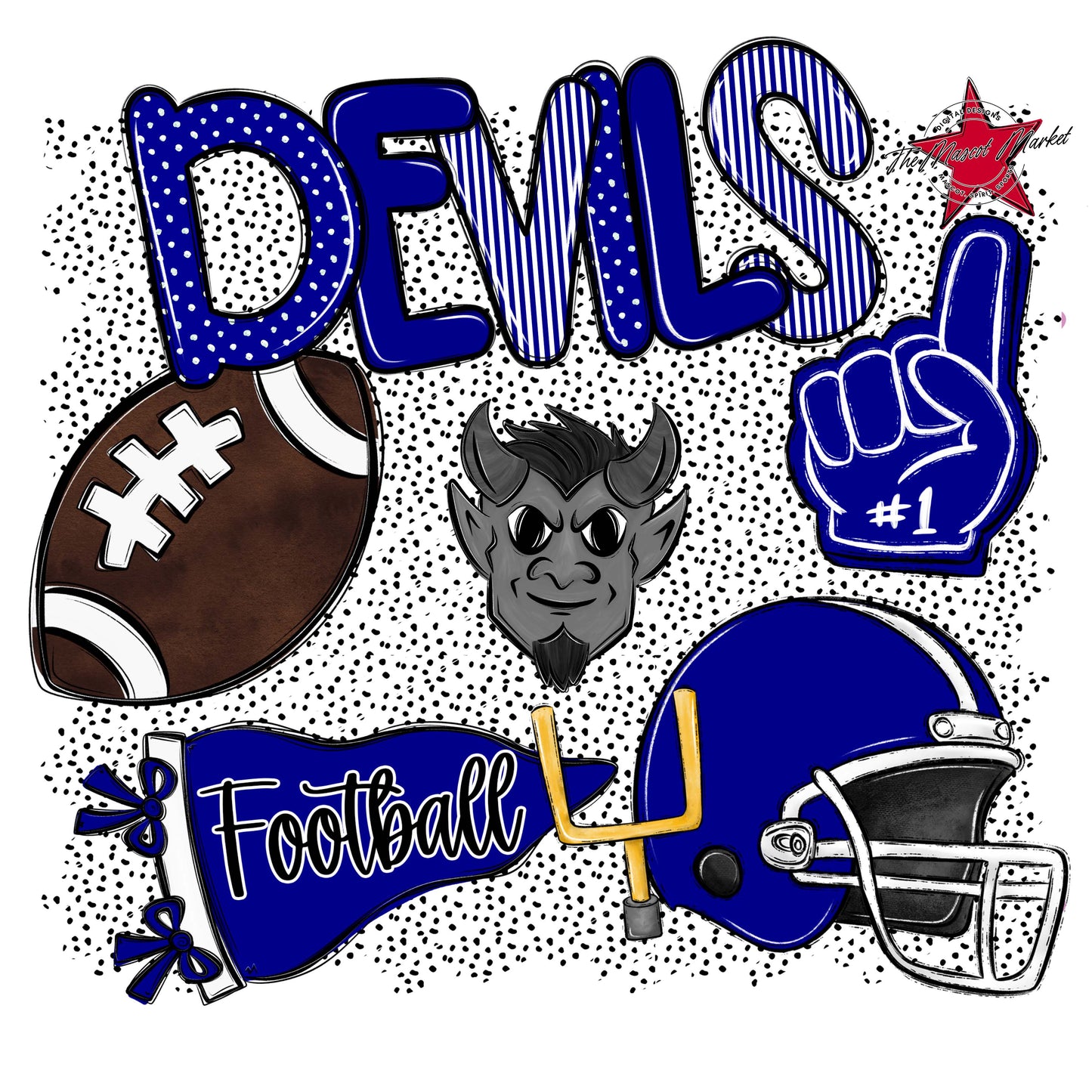 Devils Football Spirit-Blue