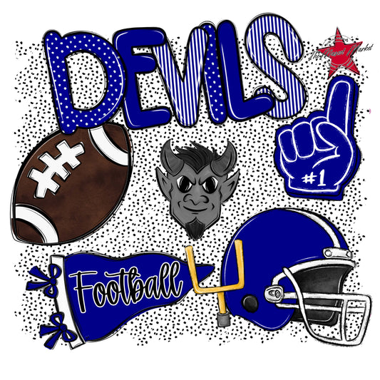Devils Football Spirit-Blue