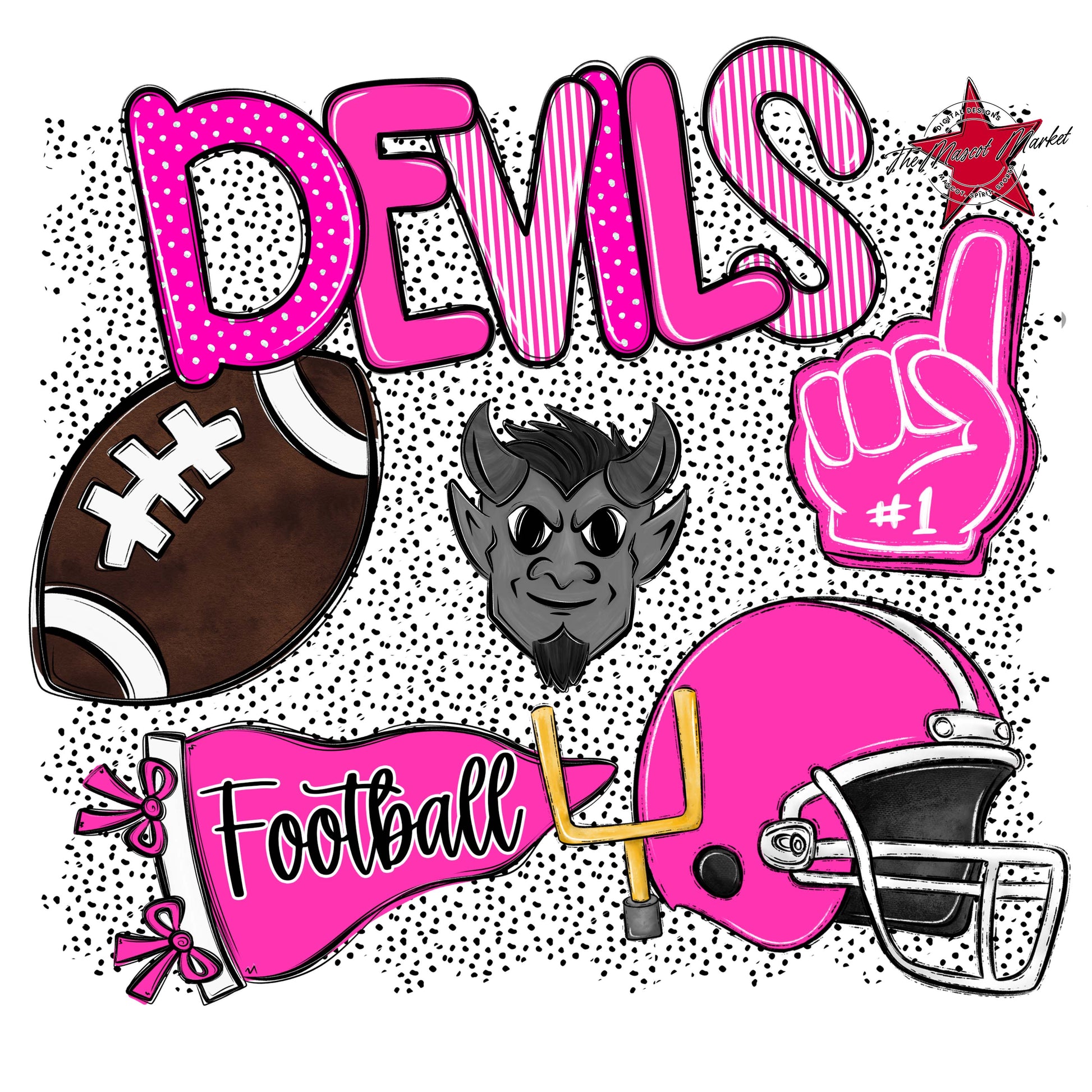 Devils Football Spirit-Pink