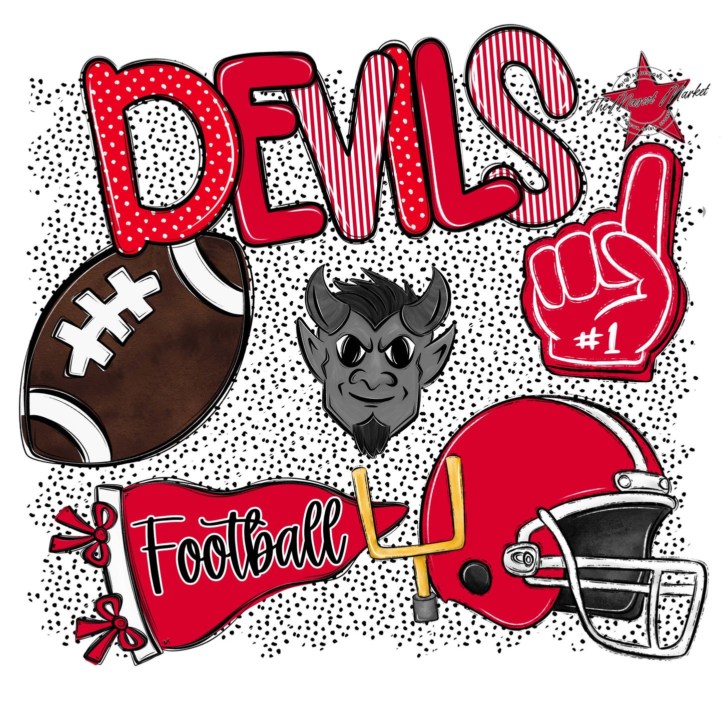 Devils Football Spirit-Red