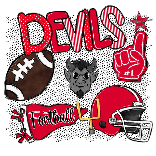 Devils Football Spirit-Red