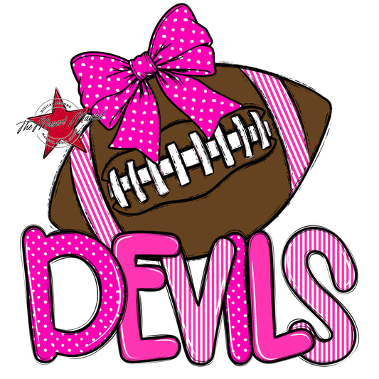 Devils Football Spirit Design-Pink
