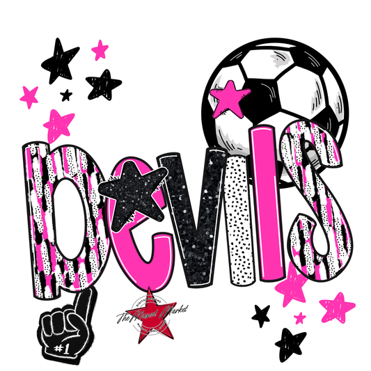 Devils Soccer Scrape-Pink