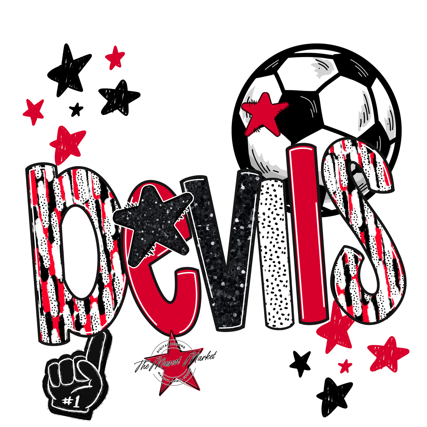 Devils Soccer Scrape-Red