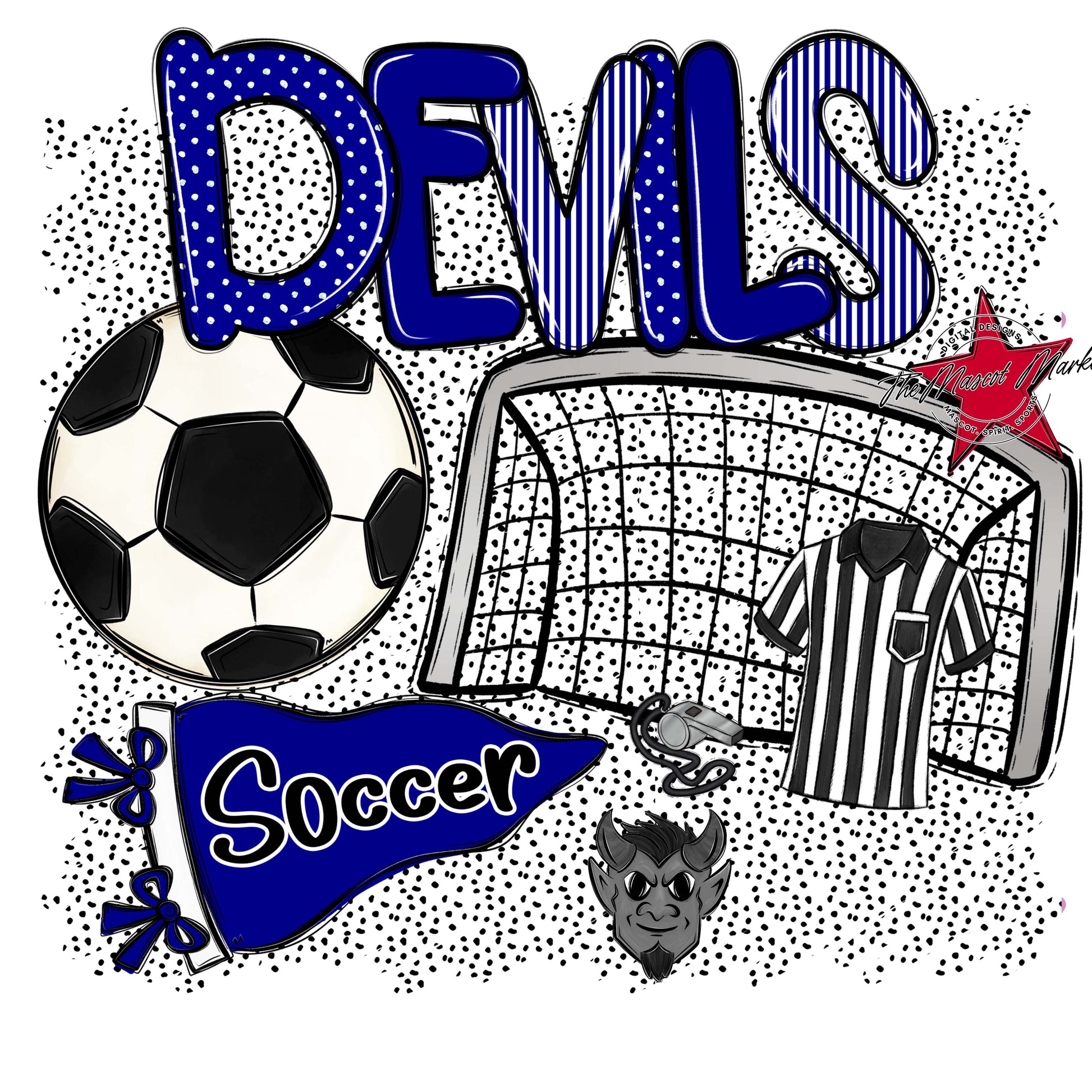 Devils Soccer Spirit-Blue