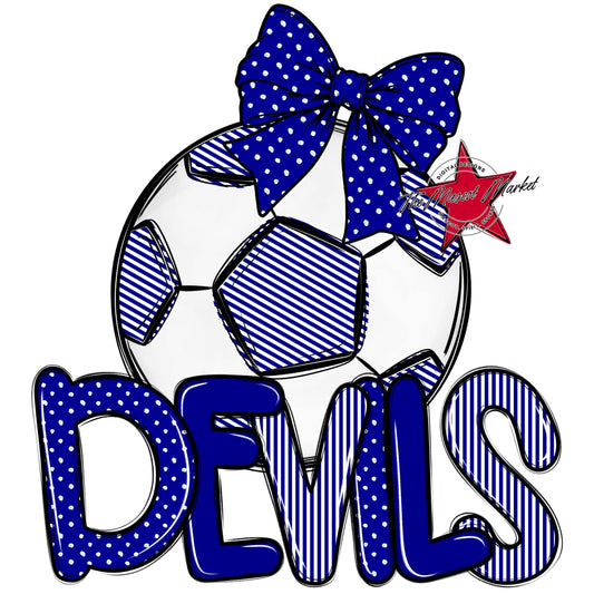 Devils Soccer Spirit Design-Blue