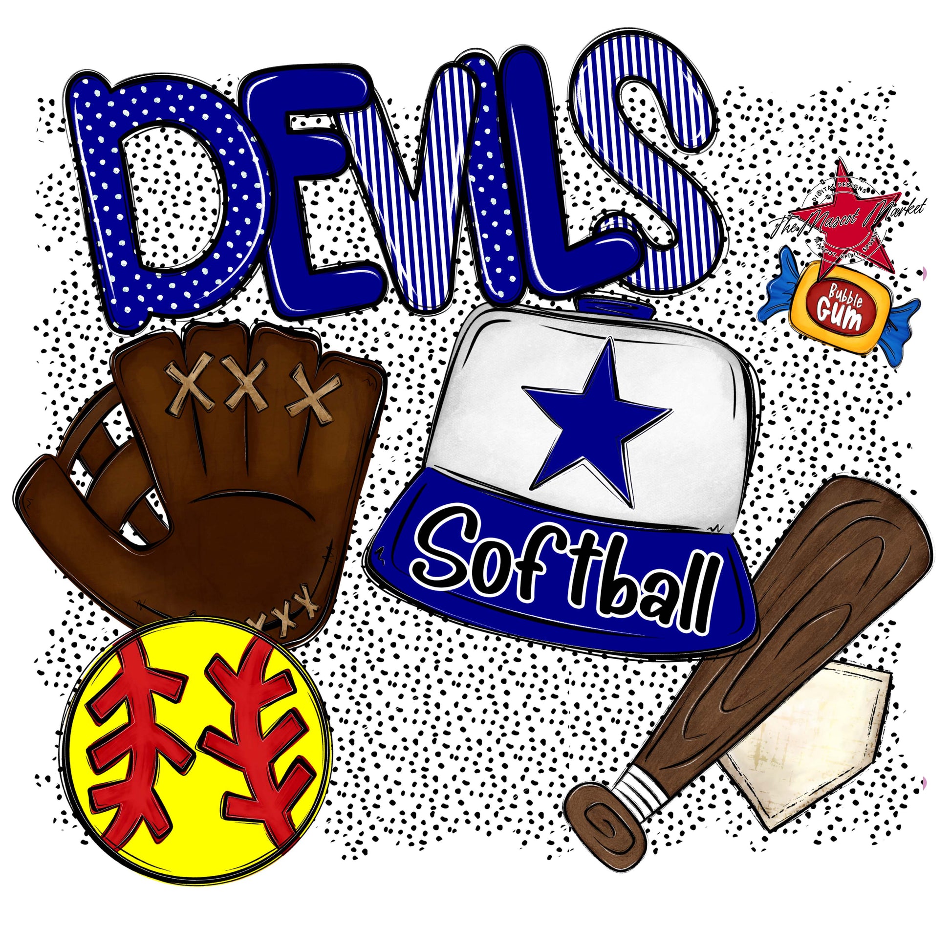 Devils Softball Spirit-Blue