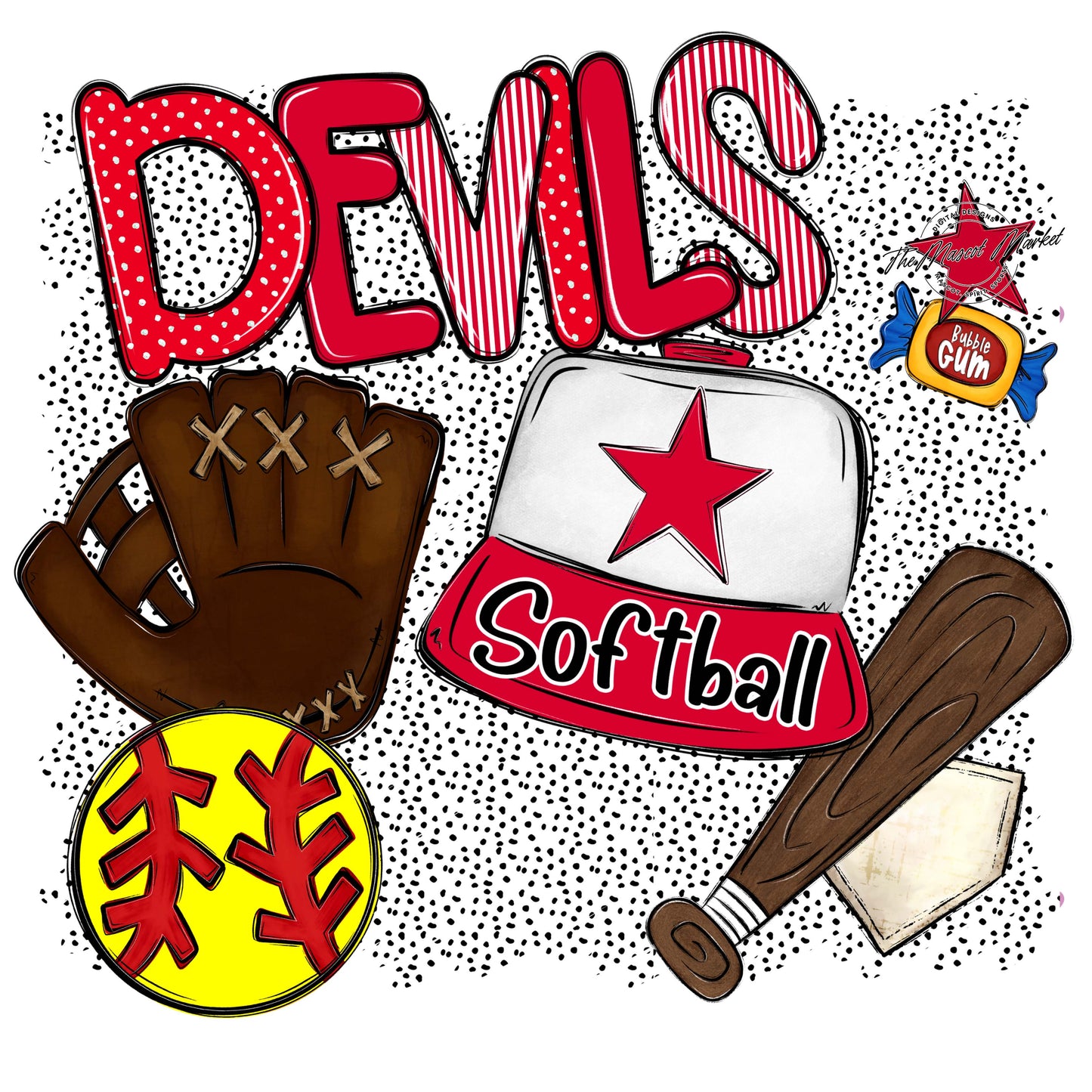 Devils Softball Spirit-Red