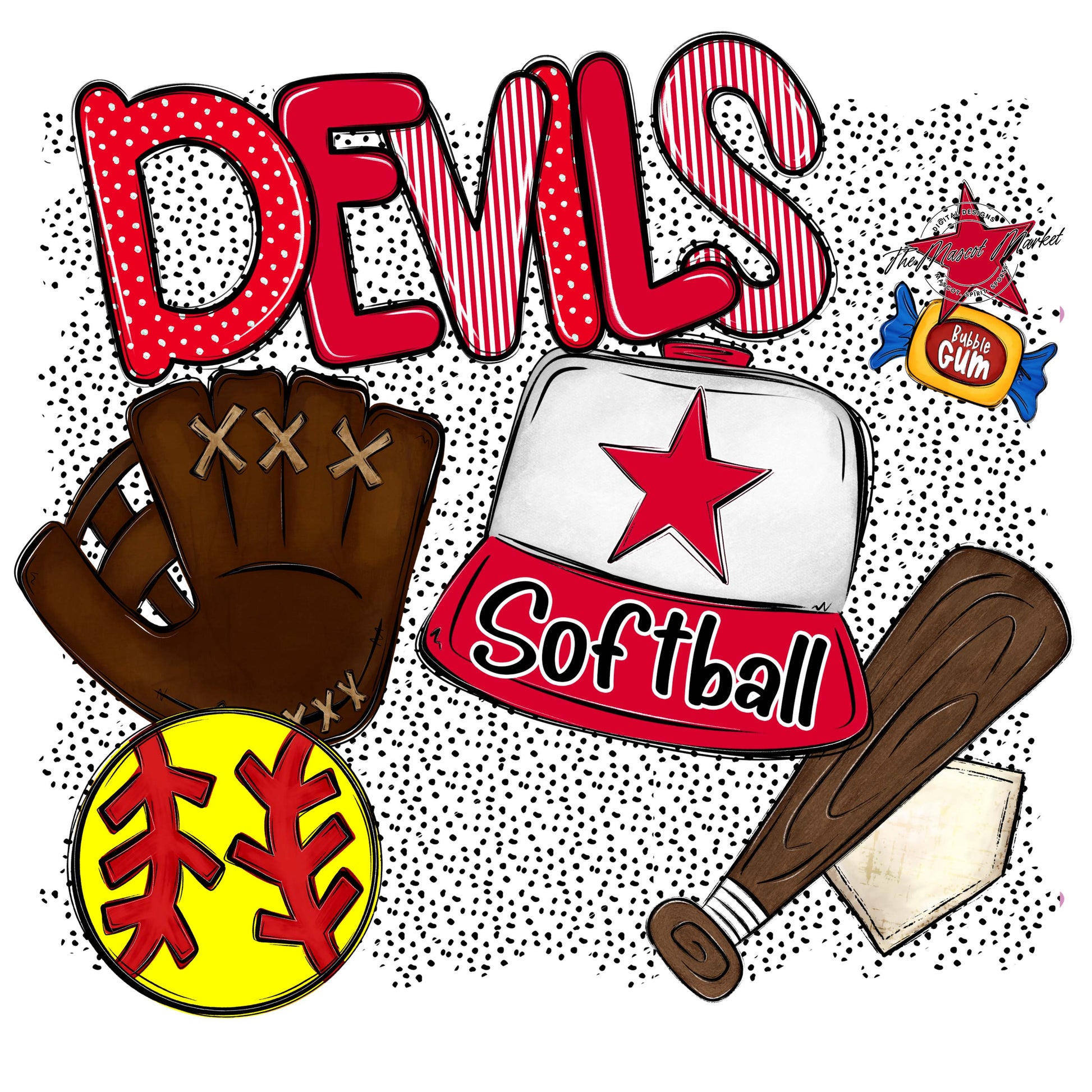Devils Softball Spirit-Red