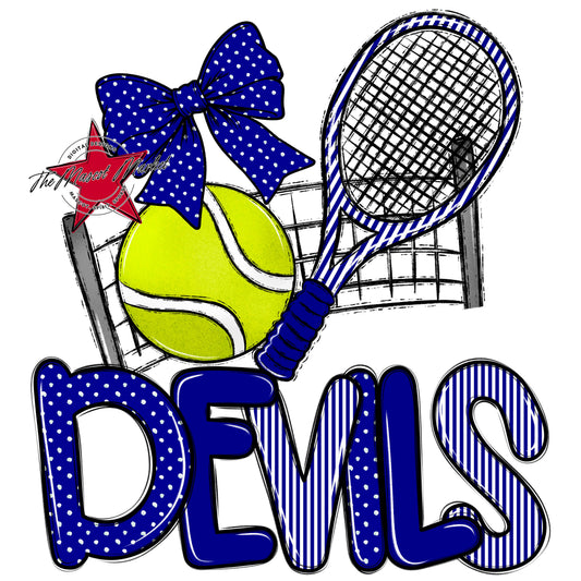 Devils Tennis Spirit Design-Blue