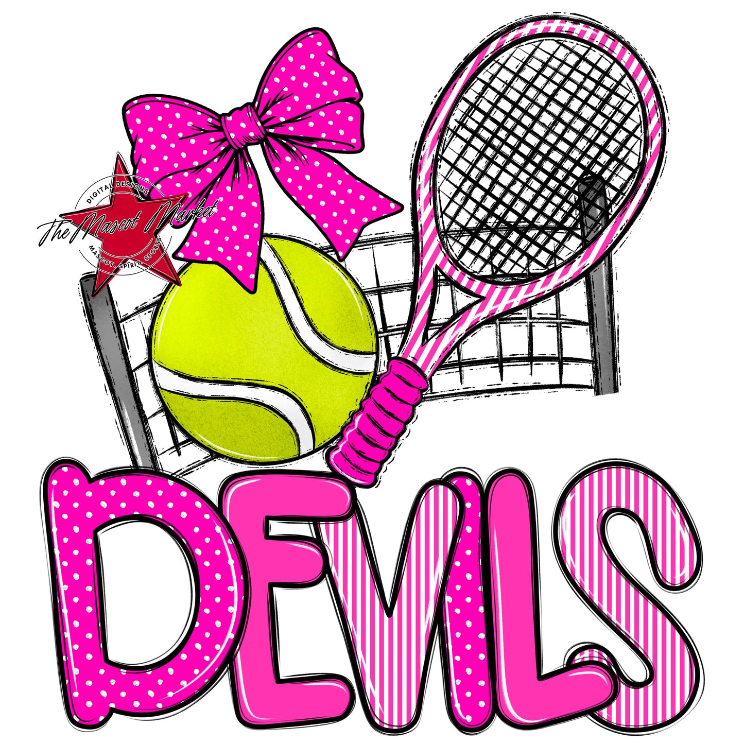 Devils Tennis Spirit Design-Pink