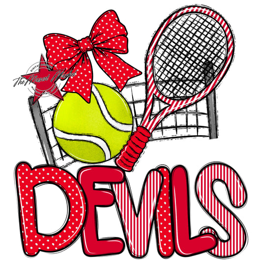 Devils Tennis Spirit Design-Red
